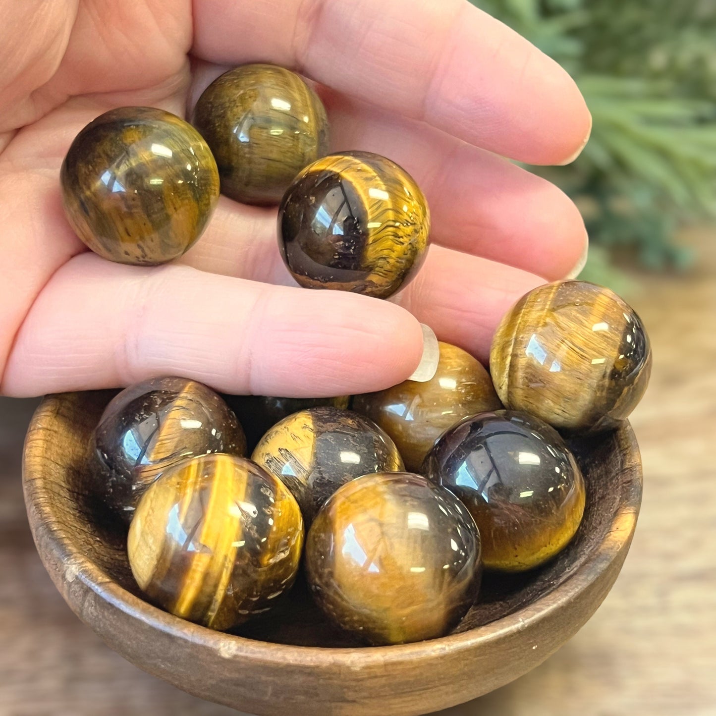 Tigers Eye Marble Mini Sphere - You get one