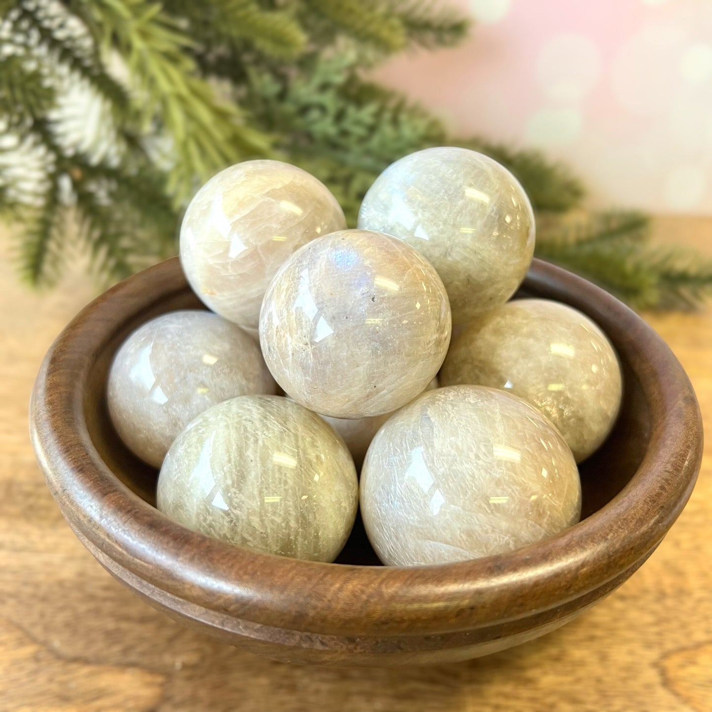 Sunstone in Moonstone Belomorite Sphere - You get one