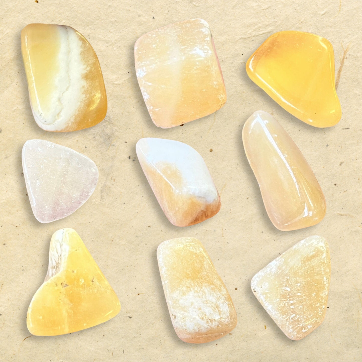 Yellow Calcite Tumbled Crystals x1