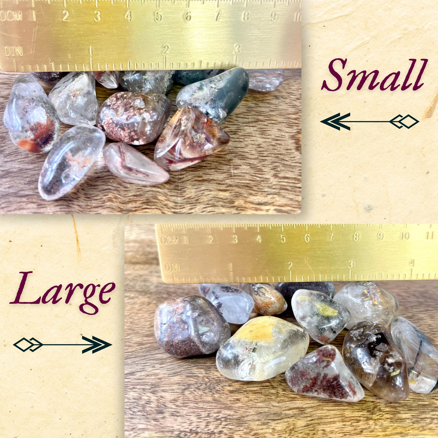 Garden Quartz Lodolite Tumbled Crystal - Multiple Sizes