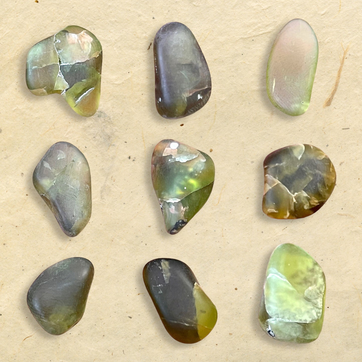 Peridot Satin Tumbled Crystals - You get one