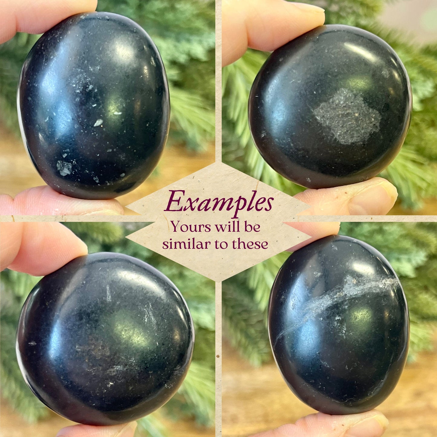 Black Tourmaline Palm Stone - You get 1