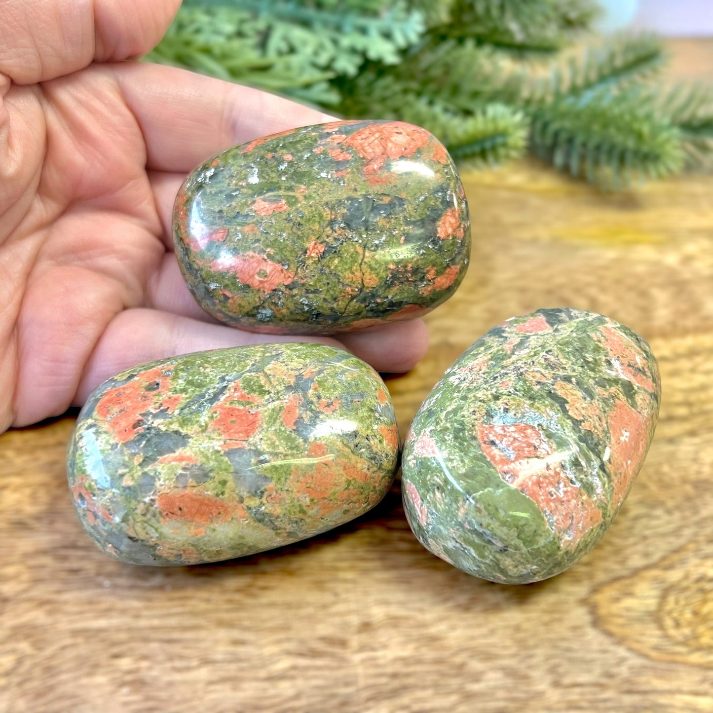 Unakite Palm Stone - You get one