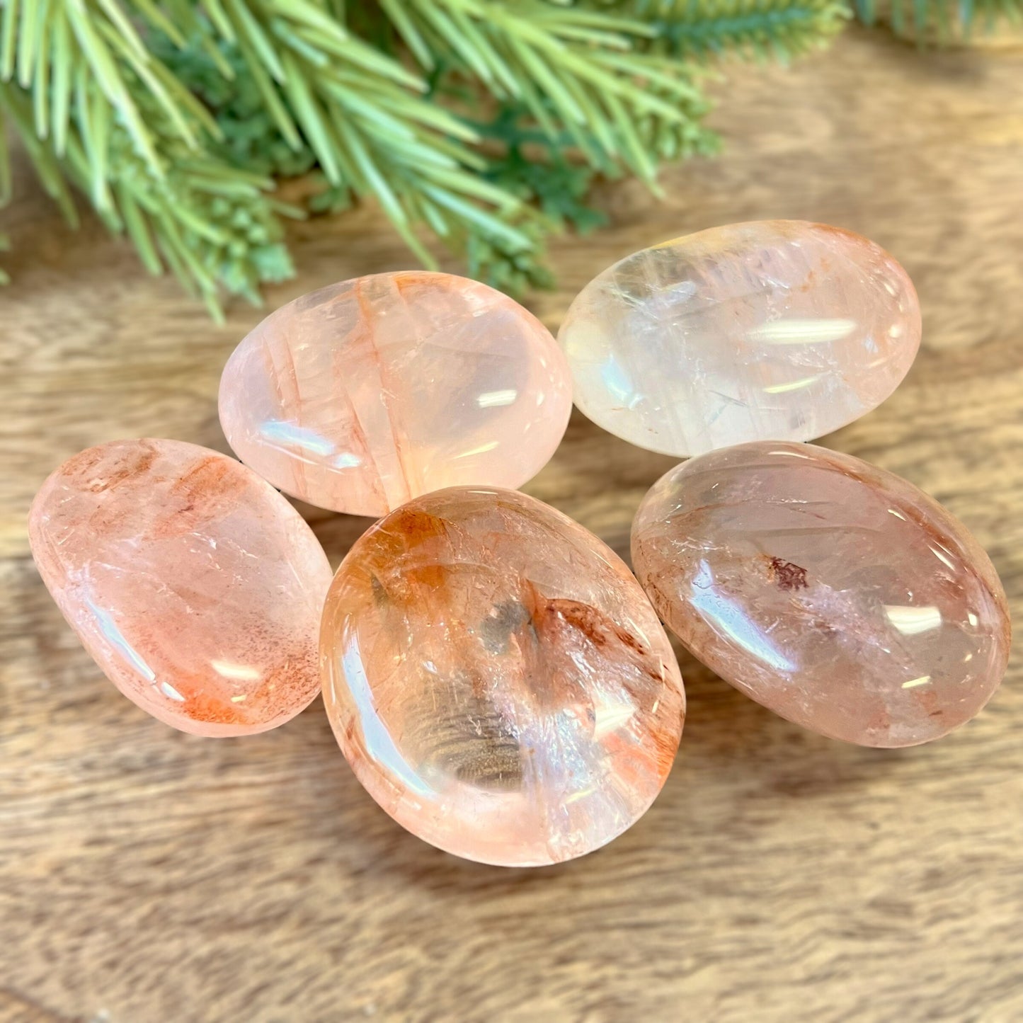 Fire Quartz Palm Stone - You get one