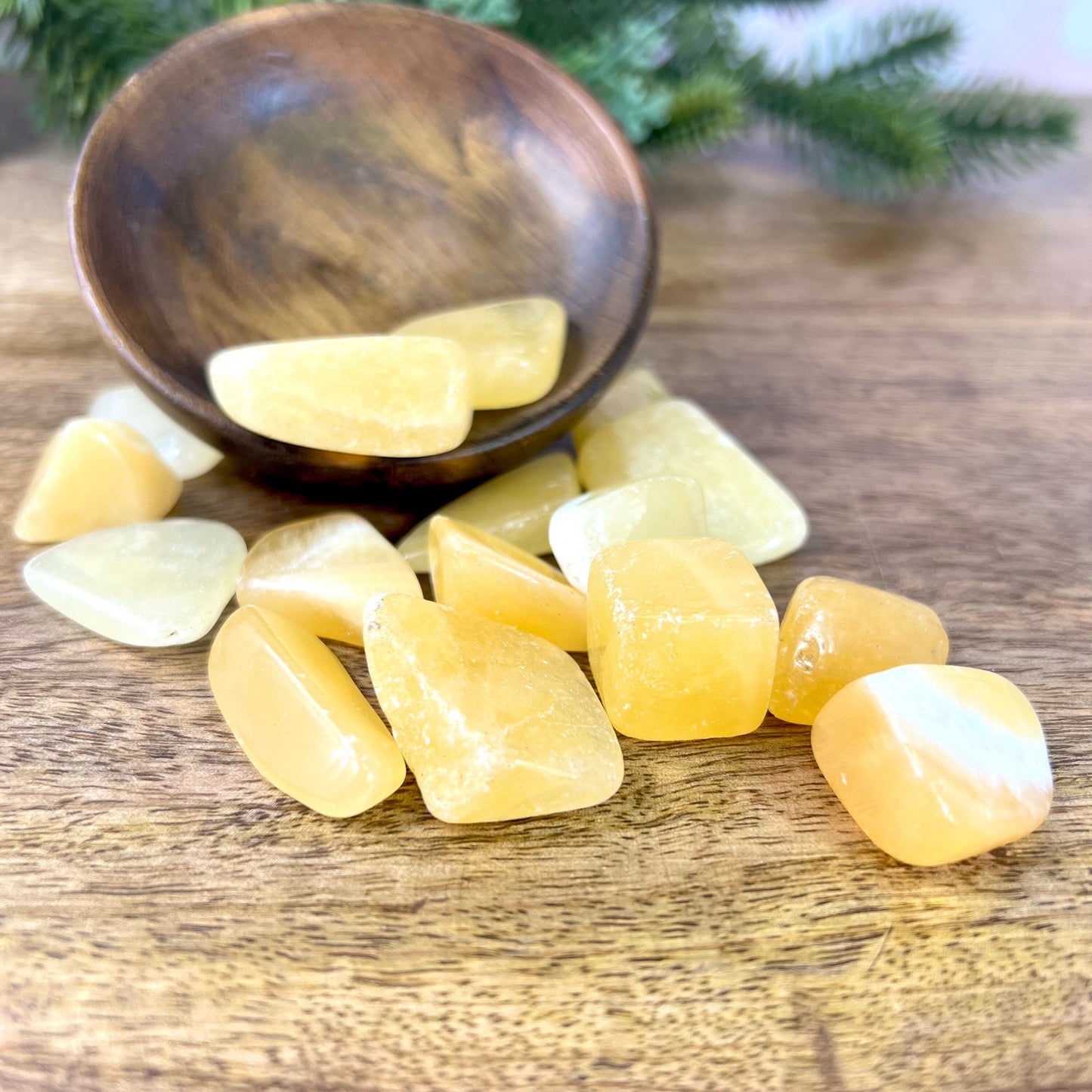 Yellow Calcite Tumbled Crystals x1