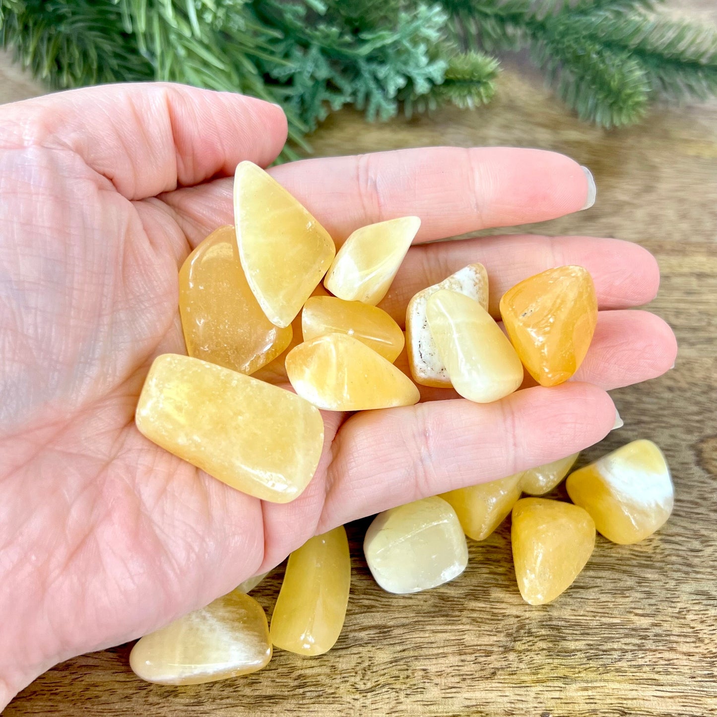 Yellow Calcite Tumbled Crystals x1