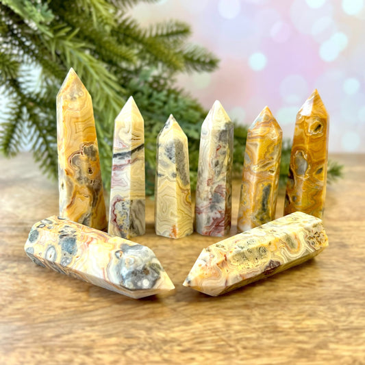 Crazy Lace Agate Crystal Tower - You get one
