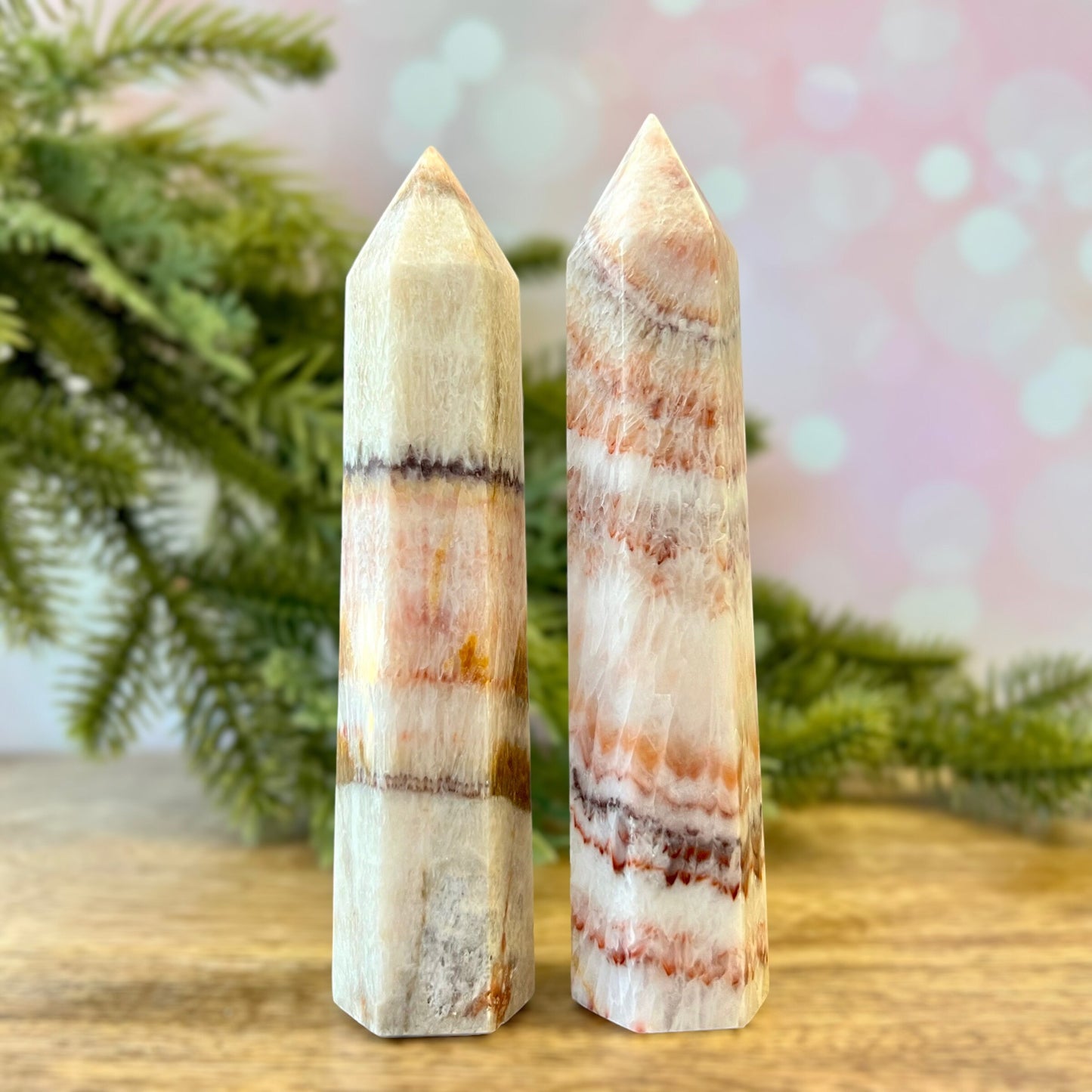 Red Banded Calcite Crystal Tower - You get one