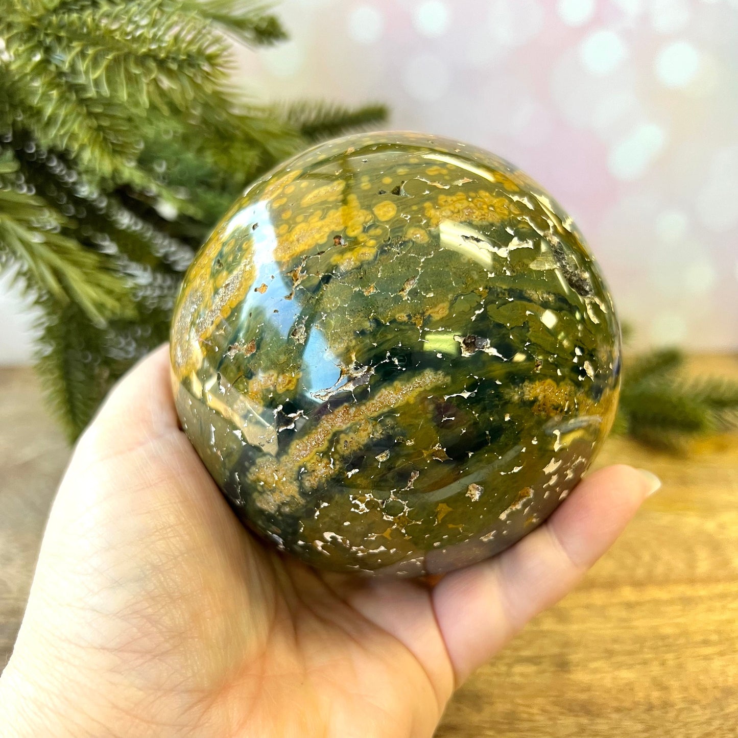 Ocean Jasper Large Crystal Sphere