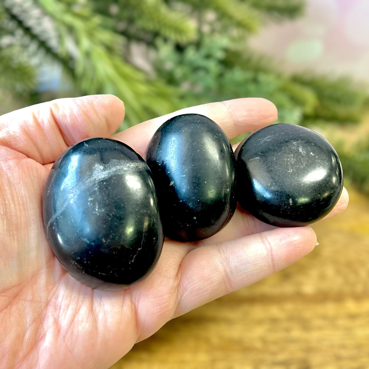 Black Tourmaline Palm Stone - You get 1