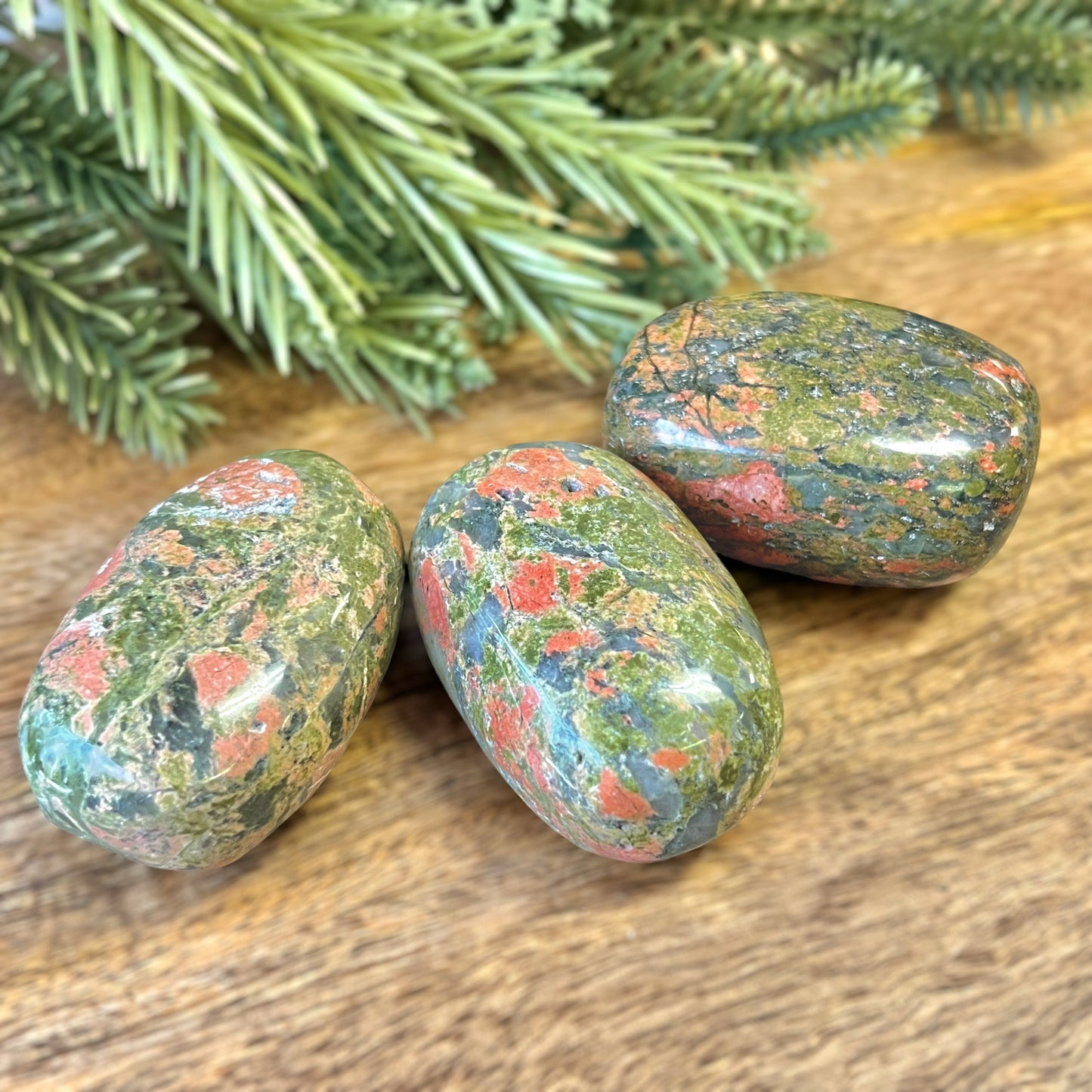 Unakite Palm Stone - You get one