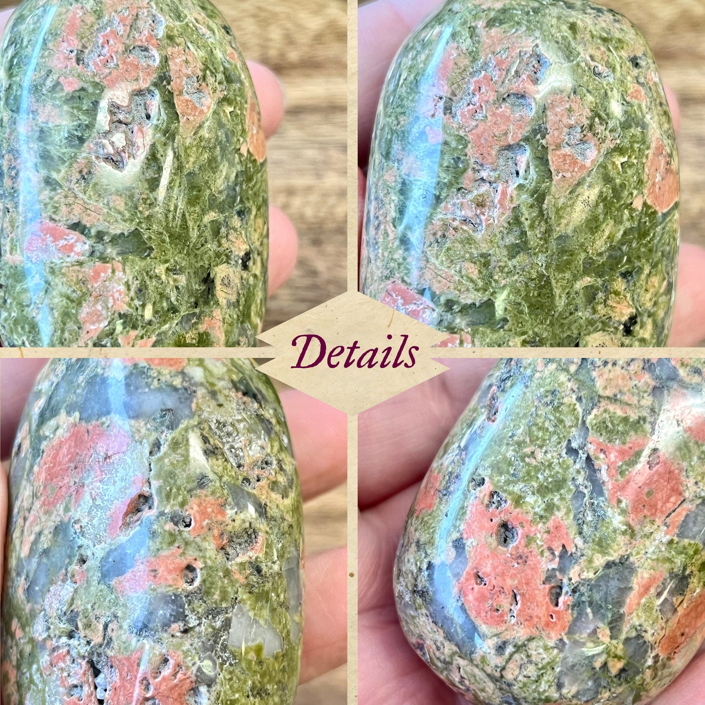 Unakite Palm Stone - You get one