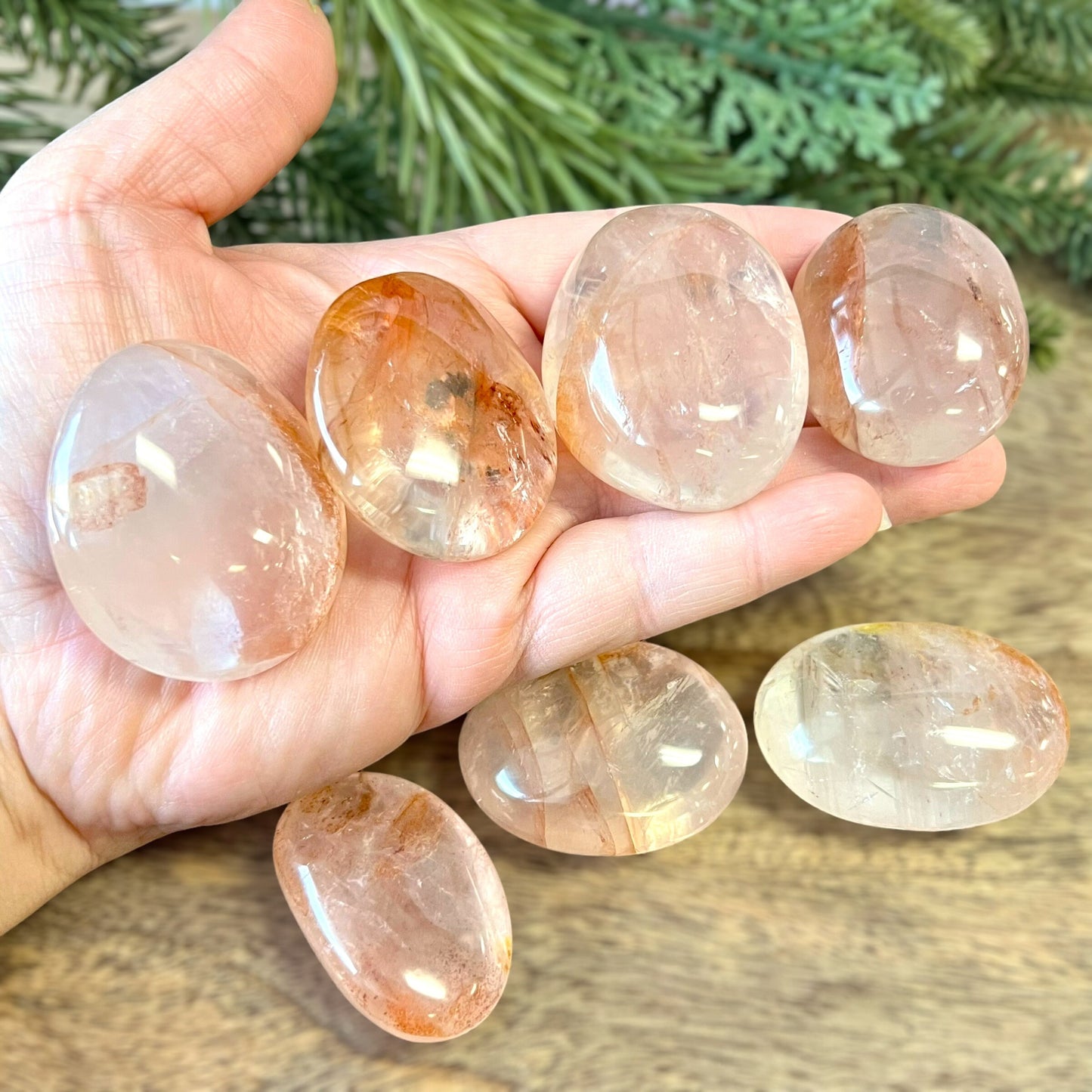 Fire Quartz Palm Stone - You get one