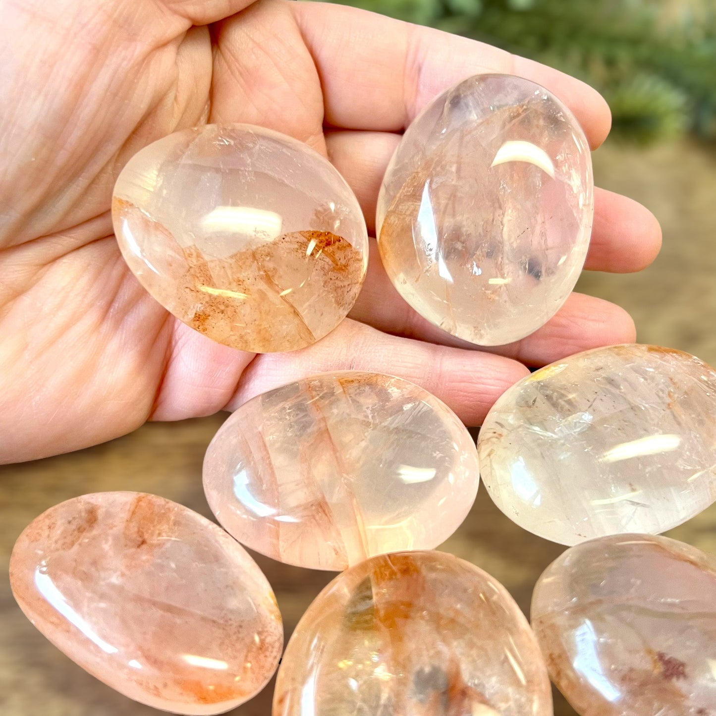Fire Quartz Palm Stone - You get one