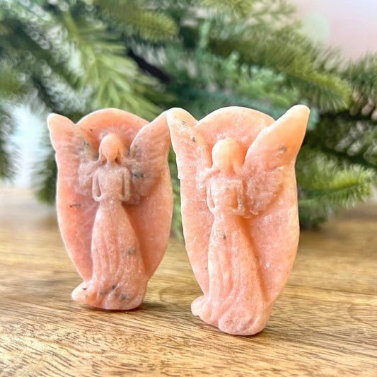 Orange Calcite Angel Crystal Carved Cabochon - You get one