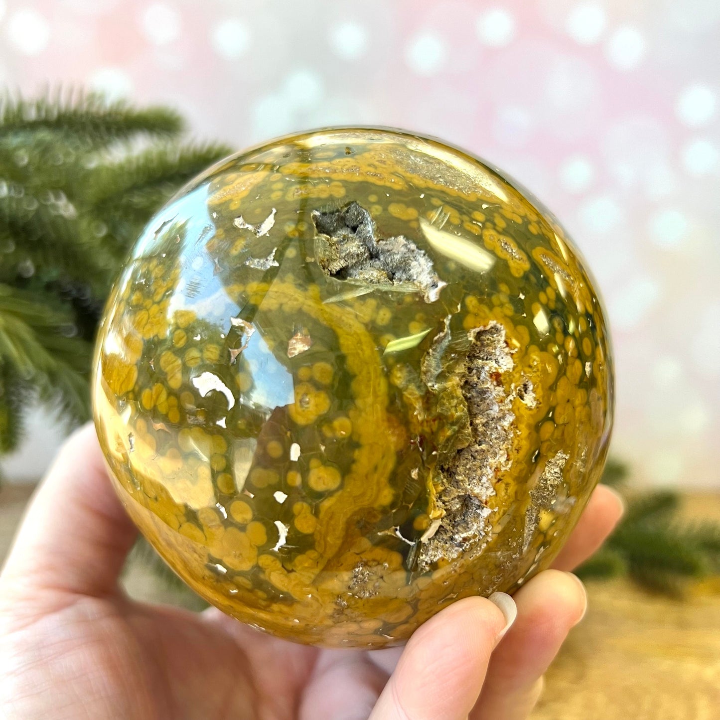 Ocean Jasper Large Crystal Sphere