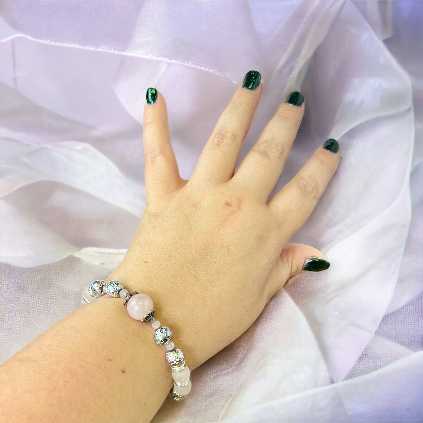 Open Hearted Beaded Crystal Bracelet - Handmade REMY Collection