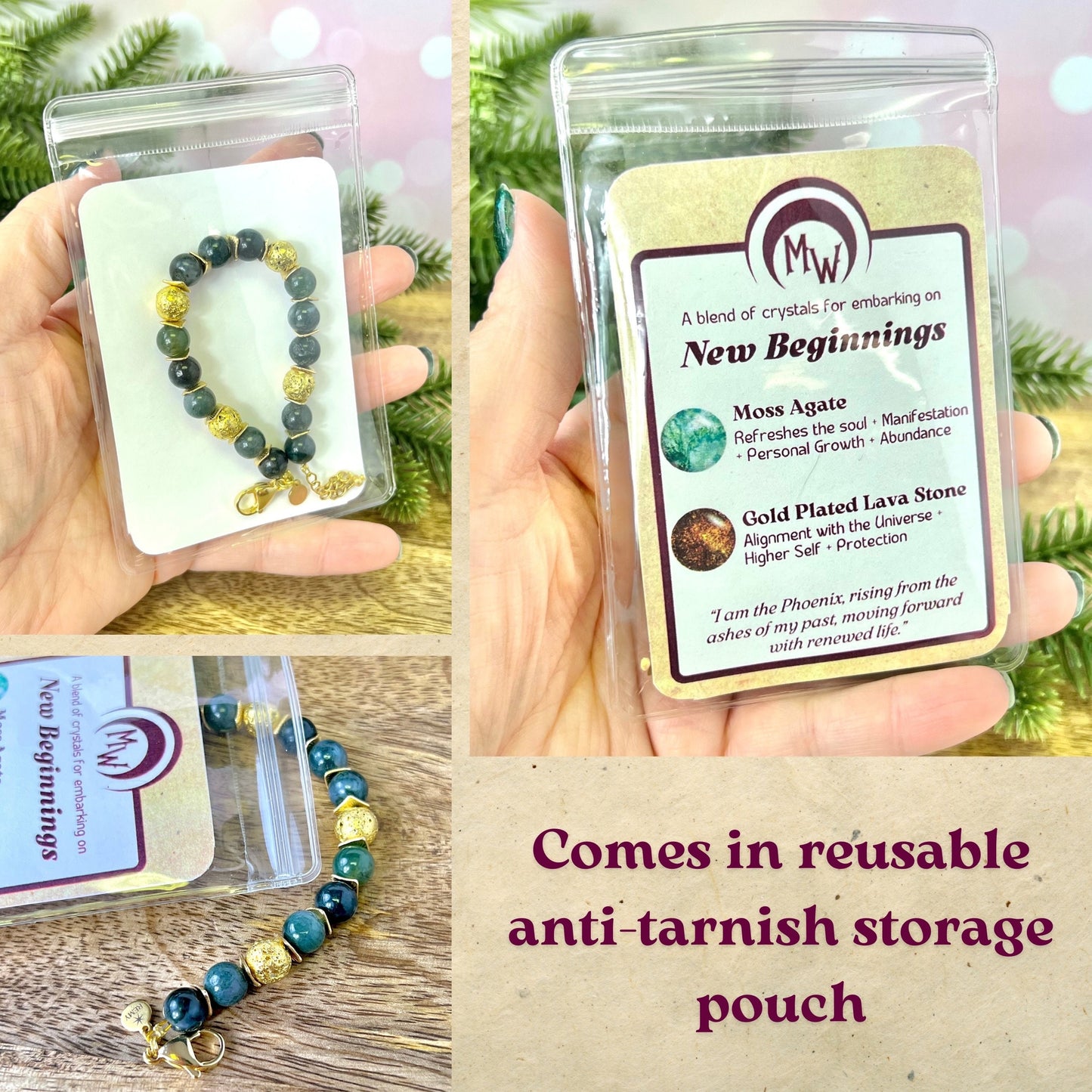 New Beginnings Beaded Crystal Bracelet - Handmade REMY Collection