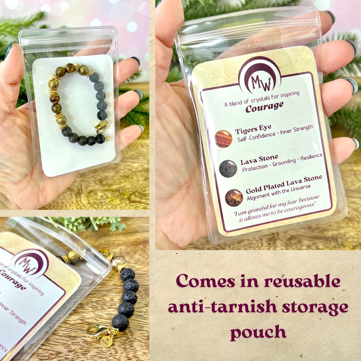 Courage Beaded Crystal Bracelet - Handmade REMY Collection