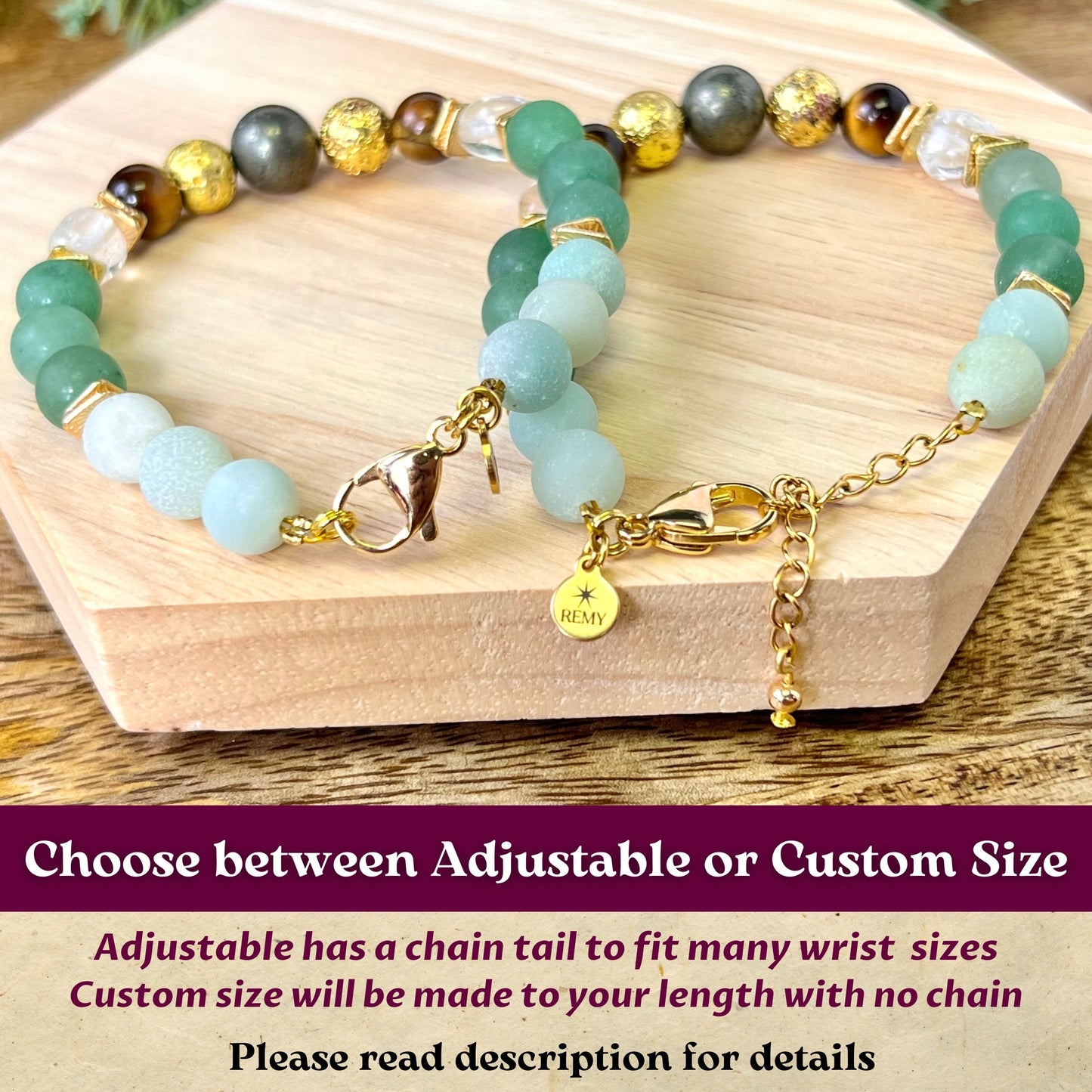 Good Luck Charm Beaded Crystal Bracelet - Handmade REMY Collection