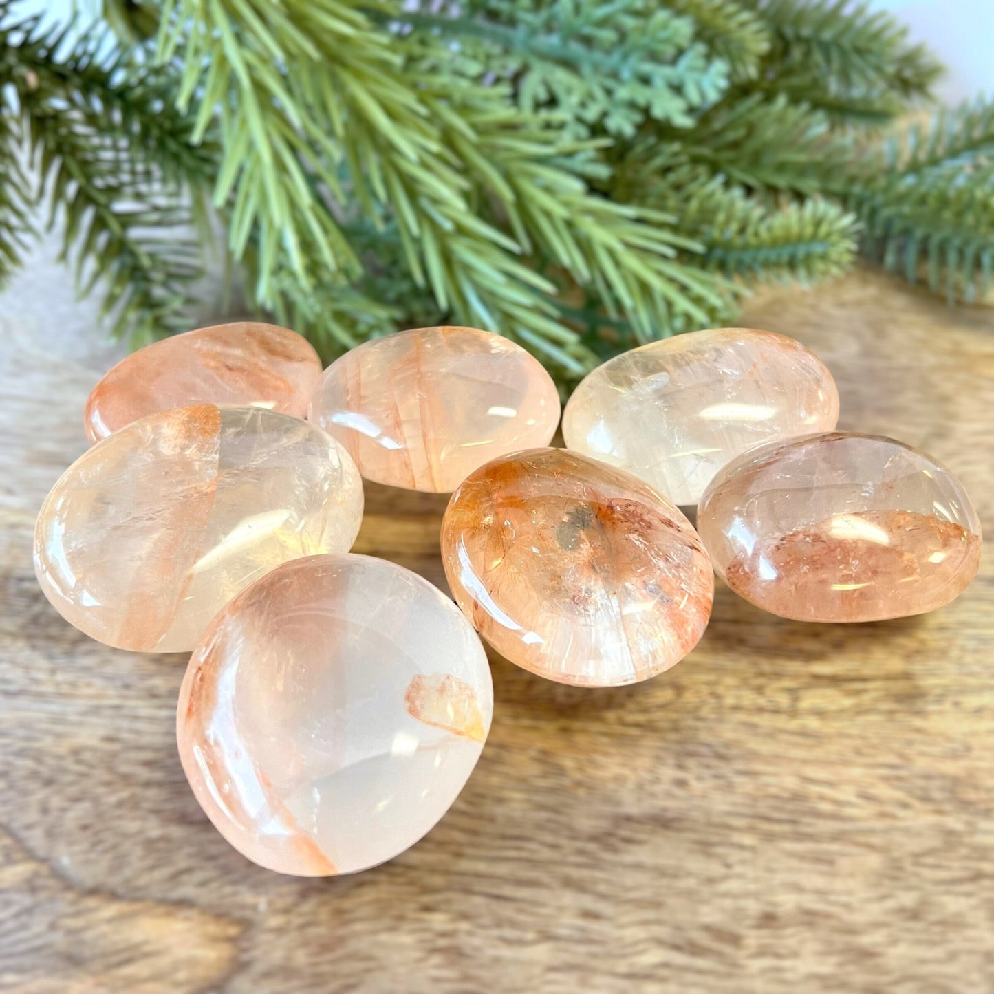 Fire Quartz Palm Stone - You get one