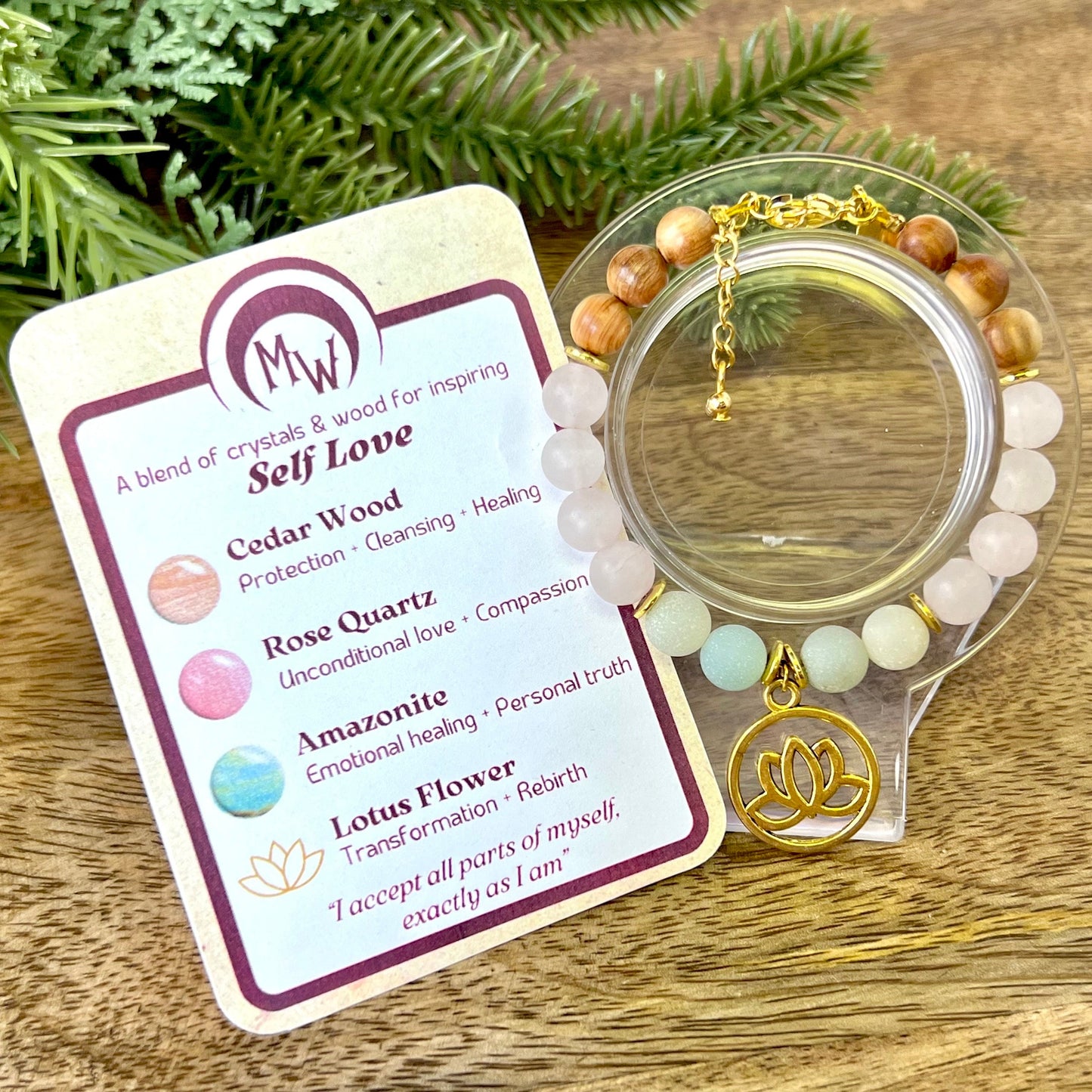 Self Love Beaded Crystal Bracelet - Handmade REMY Collection