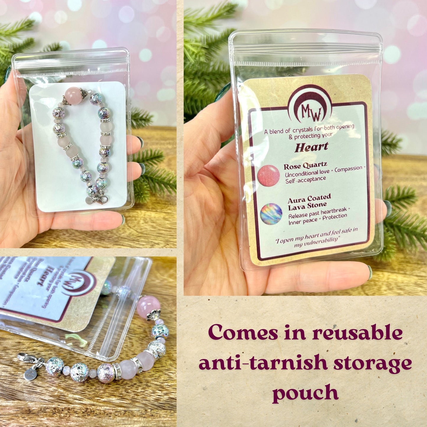Open Hearted Beaded Crystal Bracelet - Handmade REMY Collection