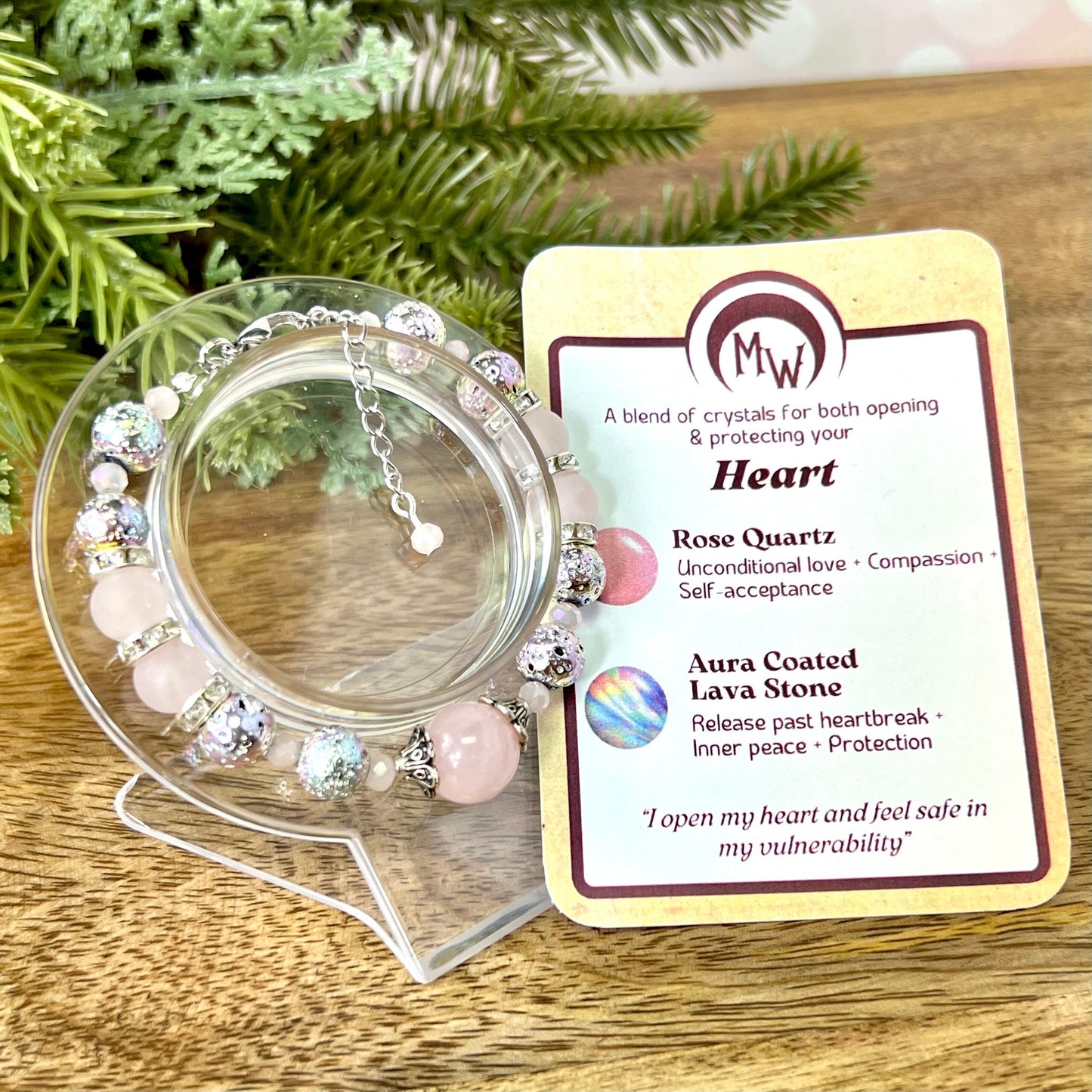 Open Hearted Beaded Crystal Bracelet - Handmade REMY Collection