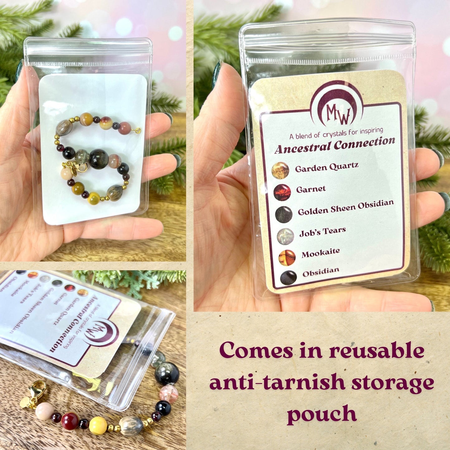 Ancestor Connection Beaded Crystal Bracelet - Handmade REMY Collection