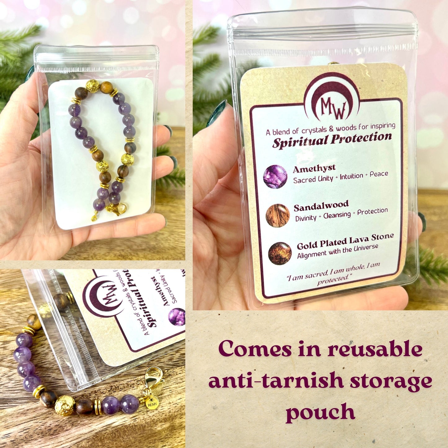 Spiritual Protection Beaded Crystal Bracelet - Handmade REMY Collection