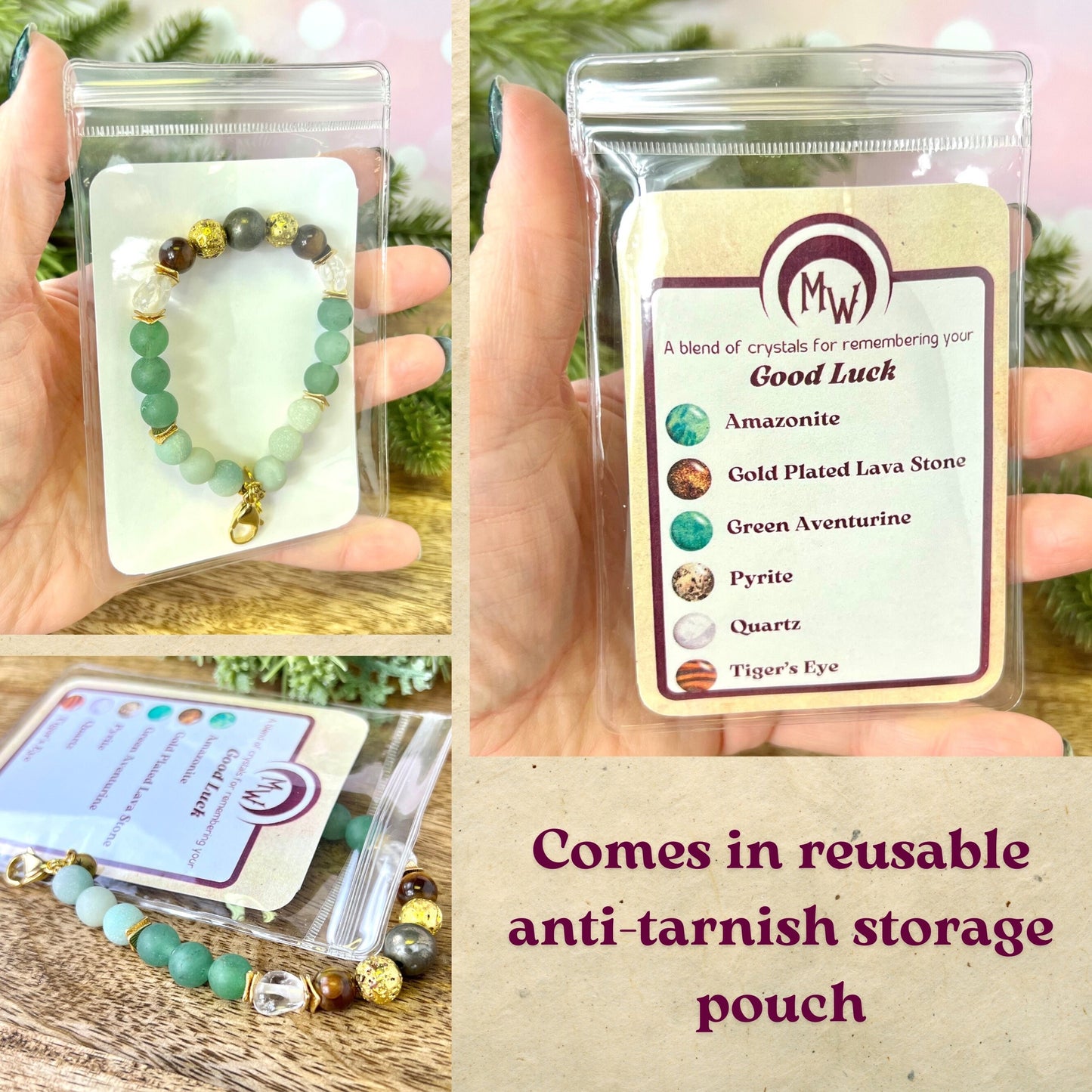 Good Luck Charm Beaded Crystal Bracelet - Handmade REMY Collection