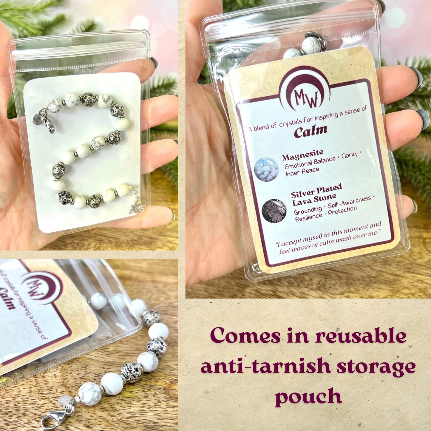 Calm Beaded Crystal Bracelet - Handmade REMY Collection
