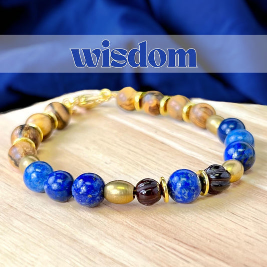 Kemetic Wisdom Beaded Crystal Bracelet - Handmade REMY Collection