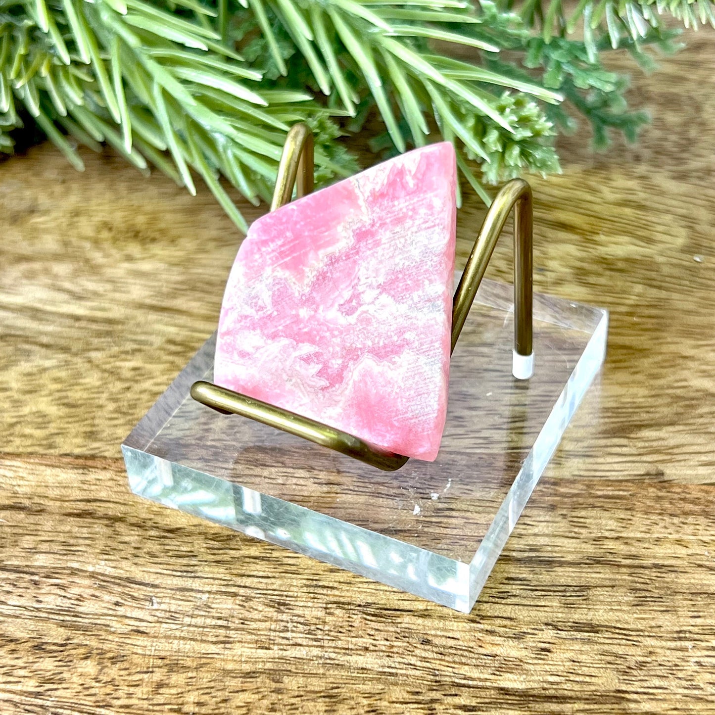 Natural Rhodochrosite small, Unpolished slab with beautiful pink color