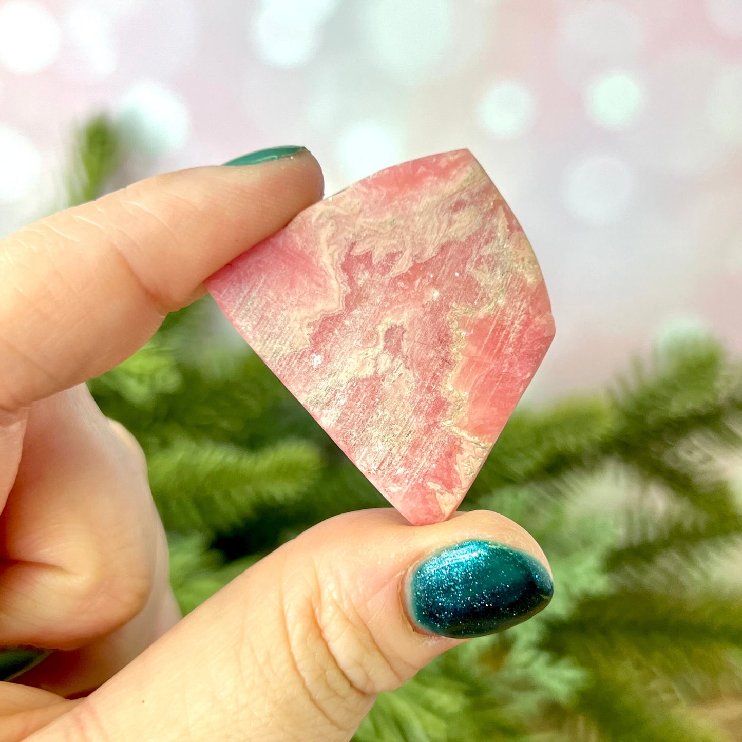 Natural Rhodochrosite small, Unpolished slab with beautiful pink color