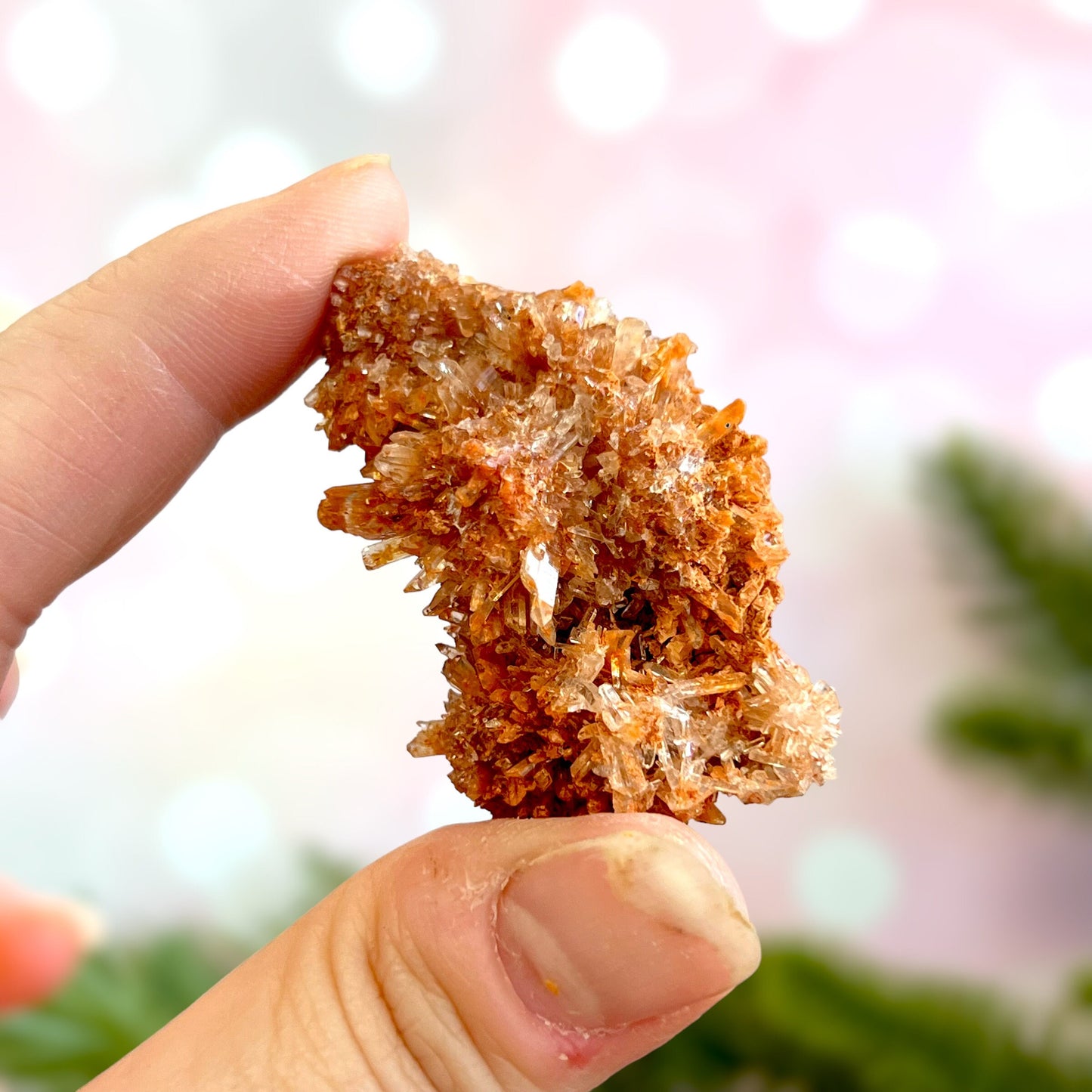 Creedite crystal specimen in rusty brown color