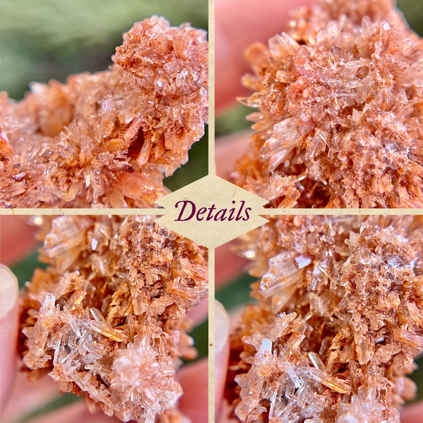 Creedite crystal specimen in rusty brown color