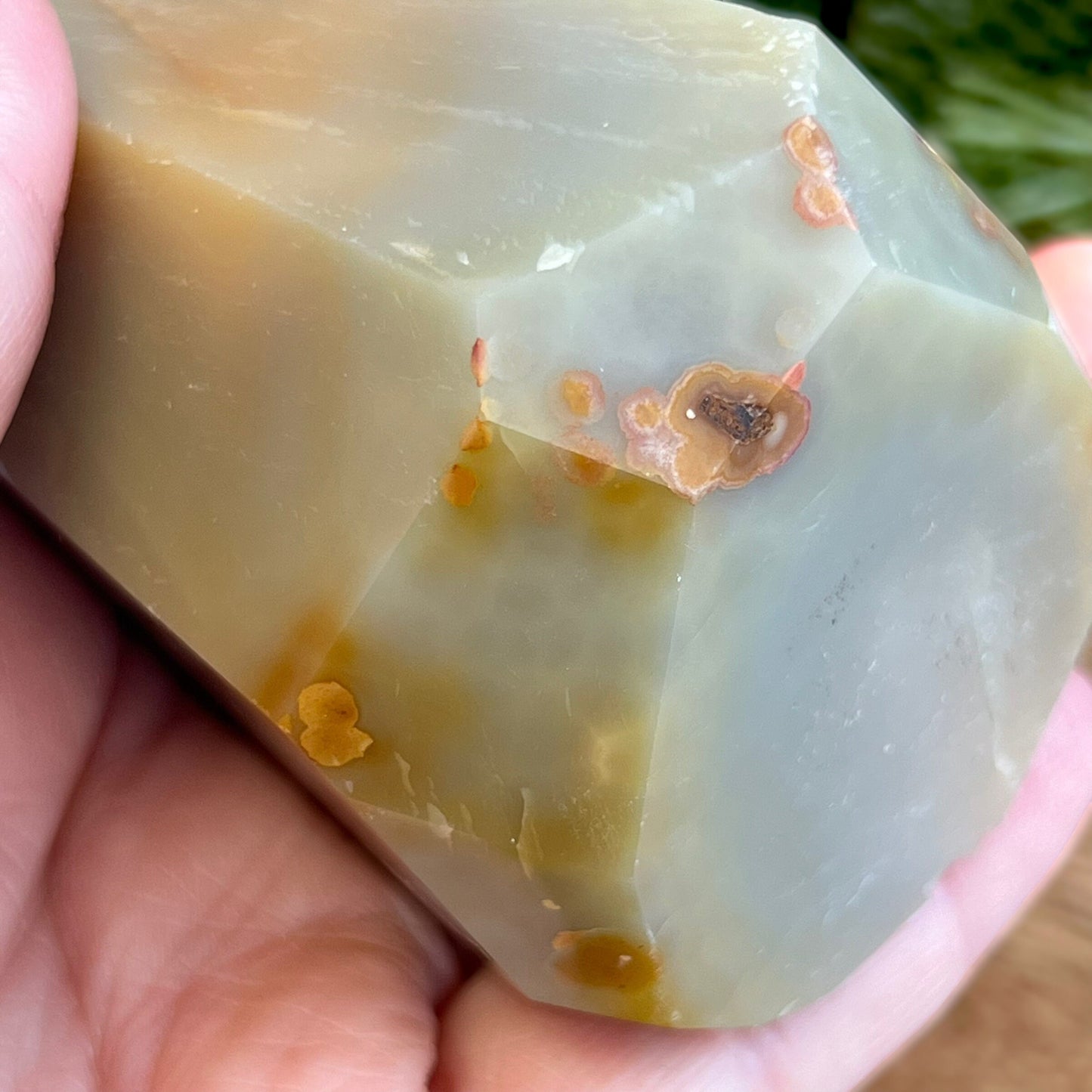 Natural and unheated Carnelian Tower with large, Druzy cave.