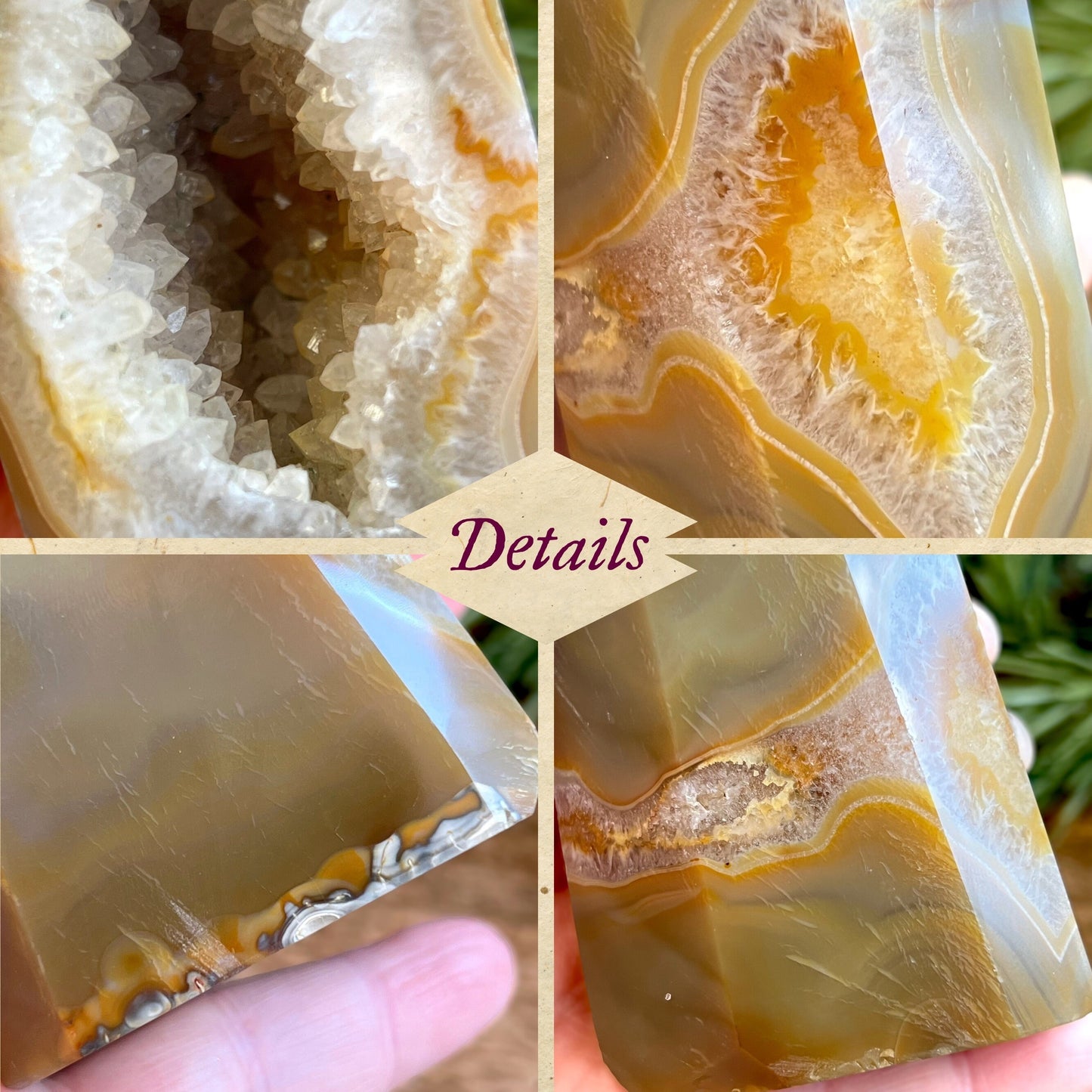 Natural and unheated Carnelian Tower with large, Druzy cave.