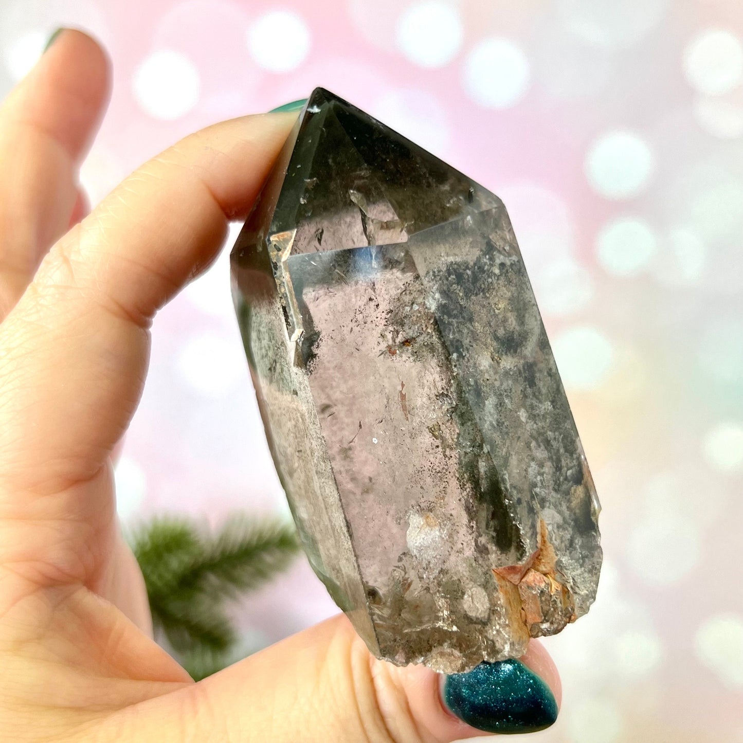 Polished Lodolite Garden Quartz tower, from Brazil.
