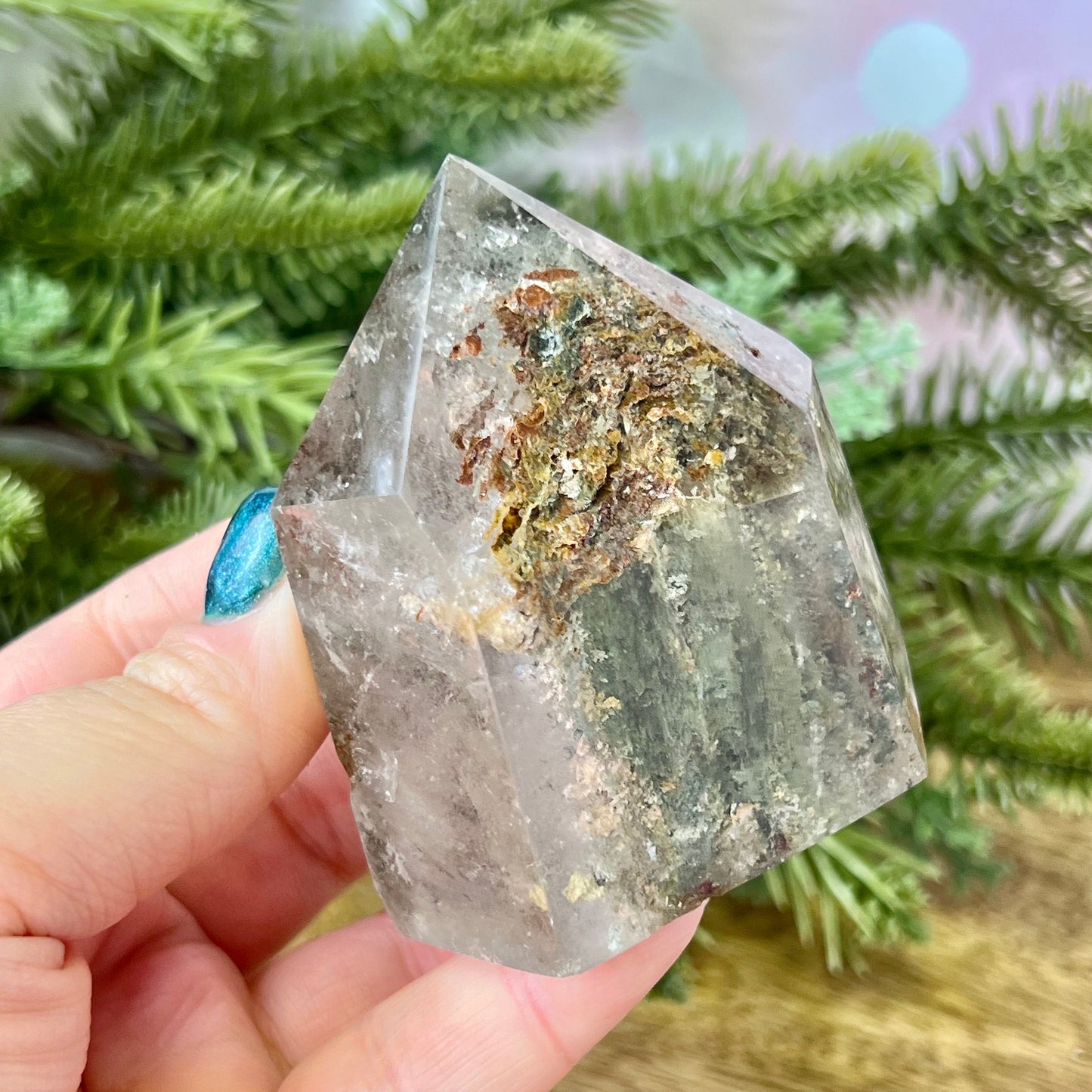 Polished Lodolite Garden Quartz tower, from Brazil.