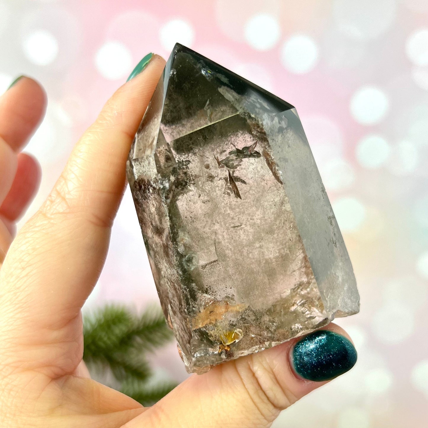 Polished Lodolite Garden Quartz tower, from Brazil.