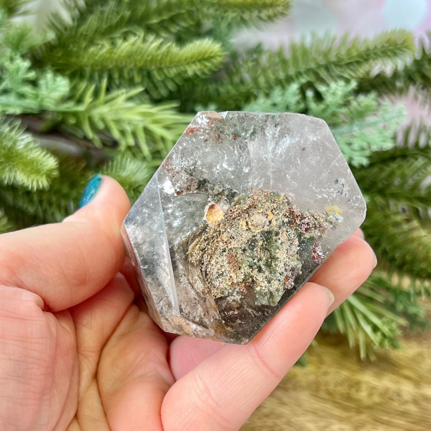 Polished Lodolite Garden Quartz tower, from Brazil.
