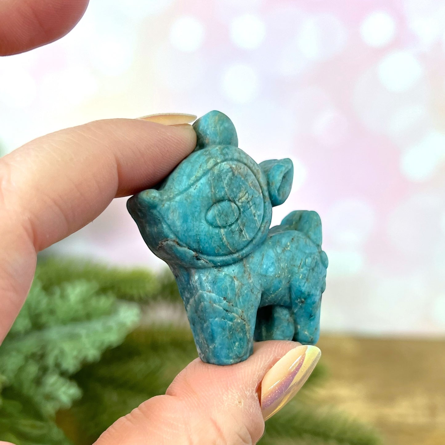 Apatite Deer Carved Crystal Cabochon