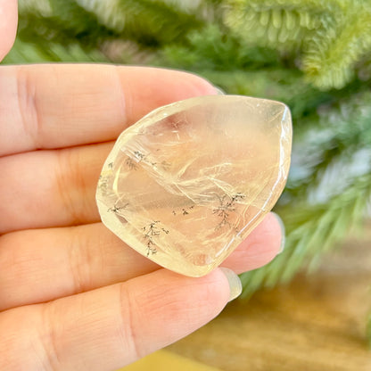 Golden Healer Quartz Tumble with Dendritic Inclusions