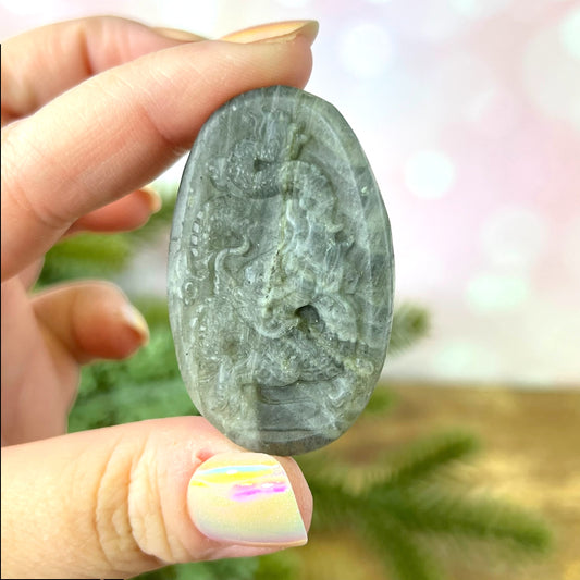 Labradorite Dragon Carved Crystal Cabochon