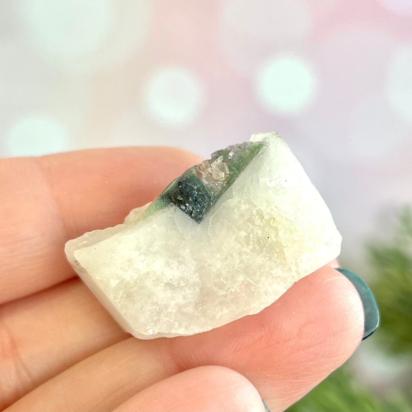 Watermelon Tourmaline on Milky Quartz Crystal Specimen