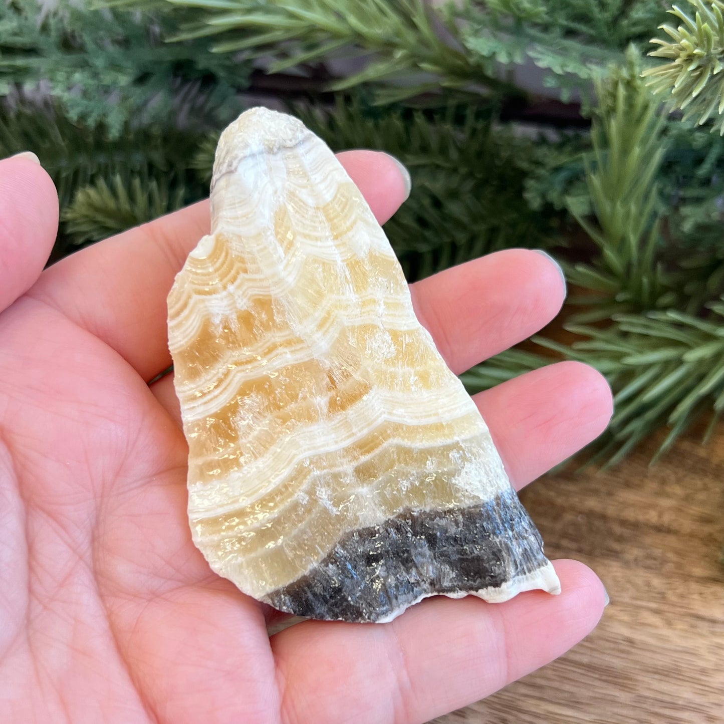 Zebra Calcite Yellow & Gray Natural Raw Crystal