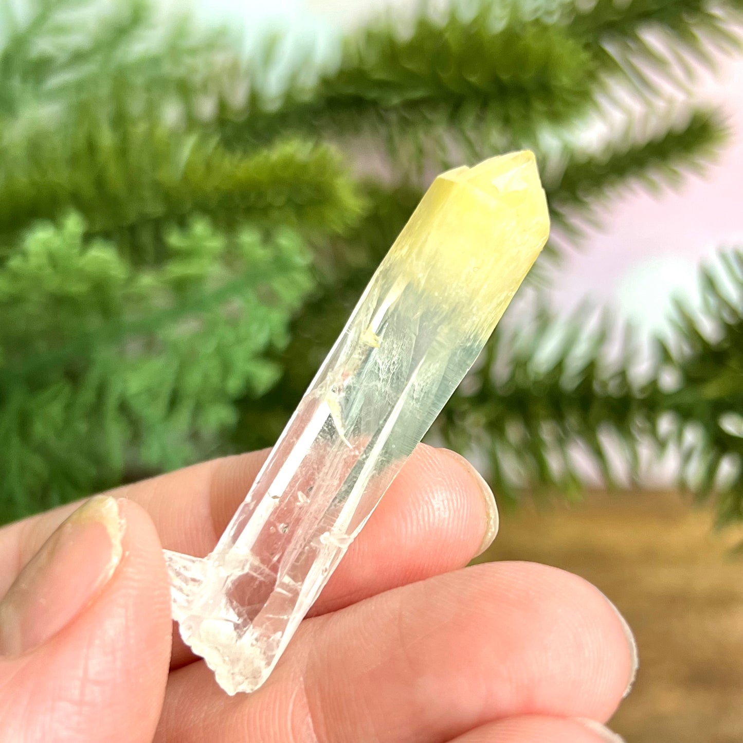 Mango Quartz Crystal Point with Halloysite Inclusions