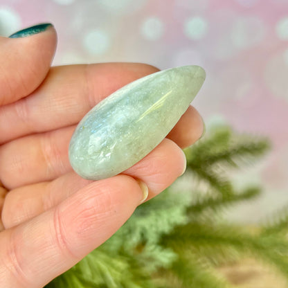 Rainbow Moonstone Crystal Teardrop Cabochon